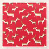 Cute Baby Deer and Family Glazen Onderzetter (Voorkant)