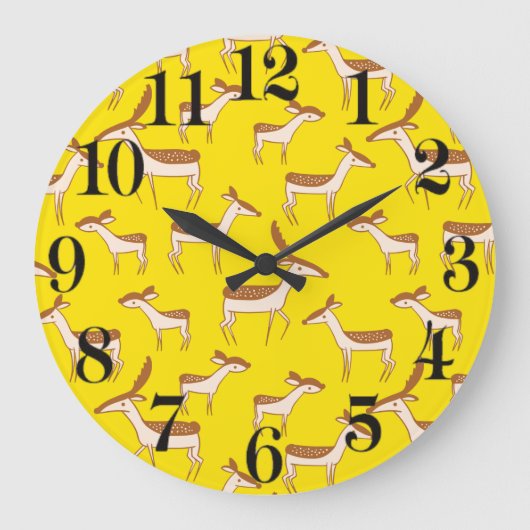 Cute Baby Deer and Family Grote Klok (Voorkant)