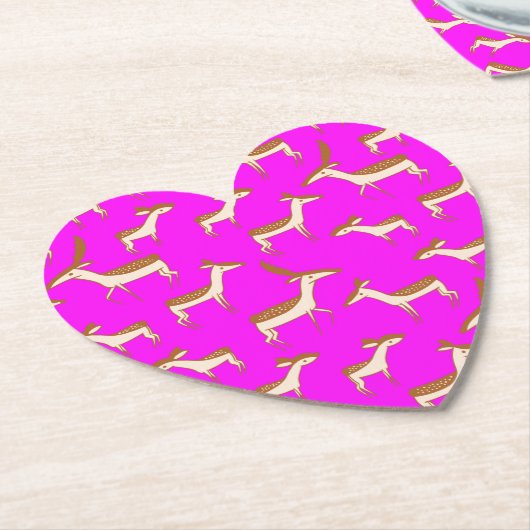 Cute Baby Deer and Family Kartonnen Onderzetters (Gekanteld)