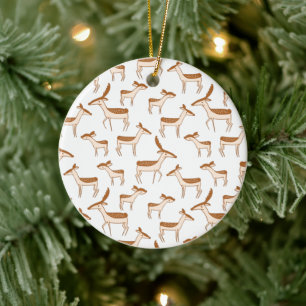 Cute Baby Deer and Family Keramisch Ornament