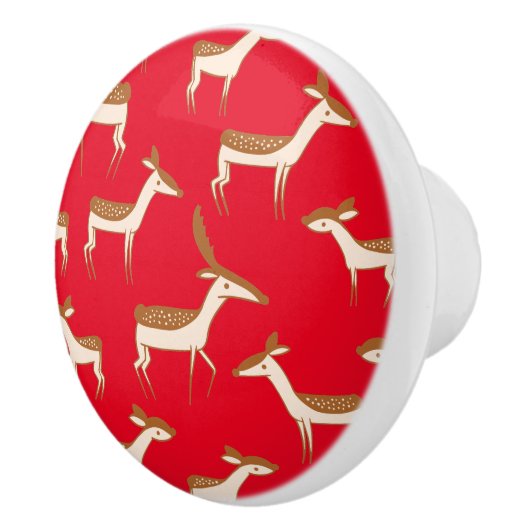 Cute Baby Deer and Family Keramische Knop (Rechts)