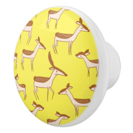 Cute Baby Deer and Family Keramische Knop