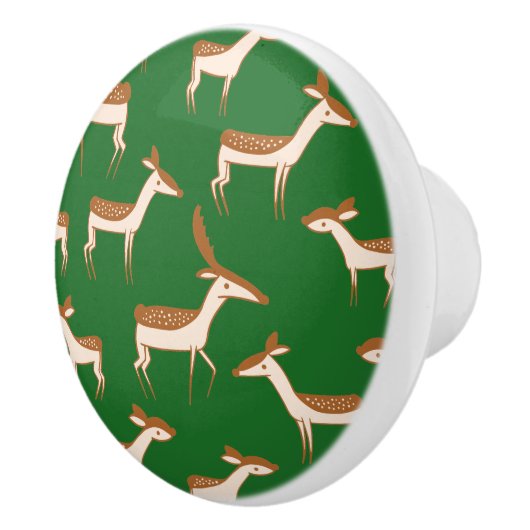 Cute Baby Deer and Family Keramische Knop (Rechts)