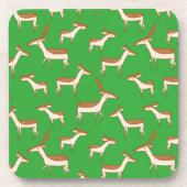 Cute Baby Deer and Family on Light Green Bier Onderzetter (Voorkant)