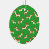 Cute Baby Deer and Family on Light Green Keramisch Ornament (Rechts)
