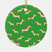 Cute Baby Deer and Family on Light Green Keramisch Ornament (Voorkant)