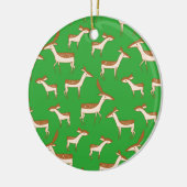 Cute Baby Deer and Family on Light Green Keramisch Ornament (Links)