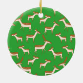 Cute Baby Deer and Family on Light Green Keramisch Ornament (Achterkant)