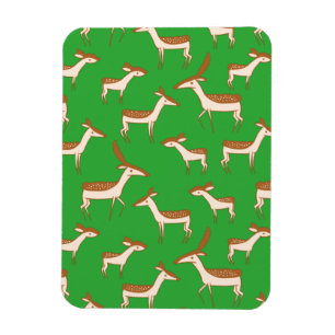 Cute Baby Deer and Family on Light Green Magneet