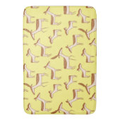 Cute Baby Deer and Family on Pastel Yellow Badmat (Voorkant Verticaal)