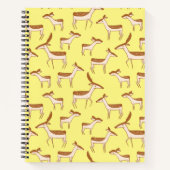 Cute Baby Deer and Family on Pastel Yellow Notitieboek (Voorkant)