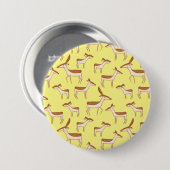 Cute Baby Deer and Family on Pastel Yellow Ronde Button 7,6 Cm (Voorkant /achterkant)