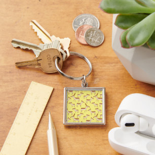 Cute Baby Deer and Family on Pastel Yellow Sleutelhanger