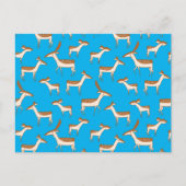 Cute Baby Deer and Family on Sky Blue Briefkaart (Voorkant)