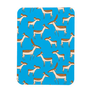 Cute Baby Deer and Family on Sky Blue Magneet