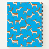 Cute Baby Deer and Family on Sky Blue Notitieboek (Achterkant)