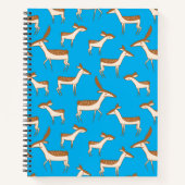 Cute Baby Deer and Family on Sky Blue Notitieboek (Voorkant)