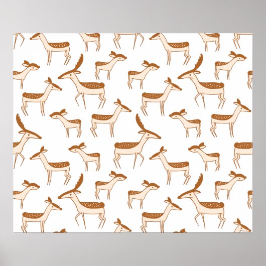 Cute Baby Deer and Family Poster (Voorkant)