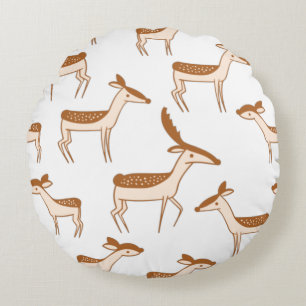 Cute Baby Deer and Family Rond Kussen