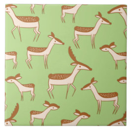 Cute Baby Deer and Family Tegeltje