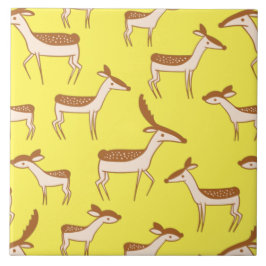 Cute Baby Deer and Family Tegeltje