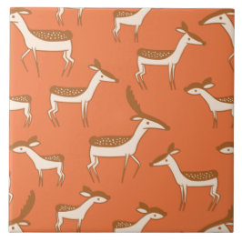 Cute Baby Deer and Family Tegeltje