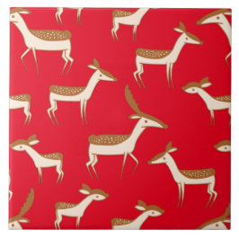 Cute Baby Deer and Family Tegeltje