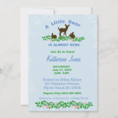 Cute Baby Deer Baby shower Invitation (blauw) Kaart (Voorkant)