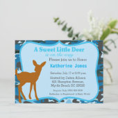 Cute Baby Deer Baby shower Invitation Kaart (Staand voorkant)