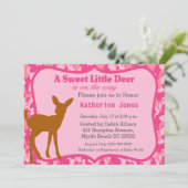 Cute Baby Deer Baby shower Invitation Kaart (Staand voorkant)