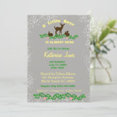 Cute Baby Deer Baby shower Invitation (neutraal) Kaart (Staand voorkant)