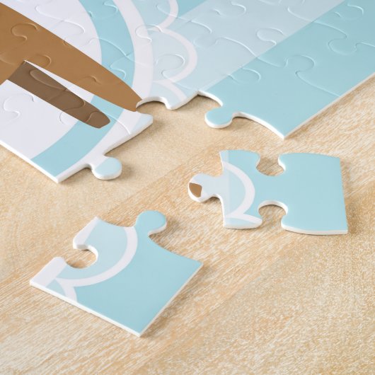 Cute Baby Deer Blue Legpuzzel (Zijkant)