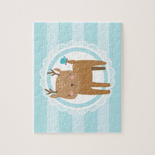 Cute Baby Deer Blue Legpuzzel (Verticaal)