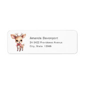 Cute Baby Deer Cartoon Illustration Address Etiket (Voorkant)
