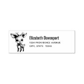 Cute Baby Deer Cartoon Illustration Address Zelfinktende Stempel (Design)