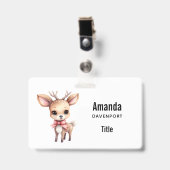 Cute Baby Deer Cartoon Illustration Badge (Voorzijde met clip)