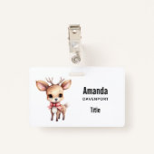 Cute Baby Deer Cartoon Illustration Badge (Achterkant met clip)