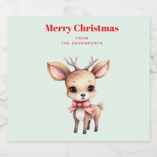Cute Baby Deer Cartoon Illustration Bier Etiket (Enkel label)