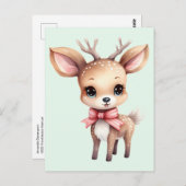 Cute Baby Deer Cartoon Illustration Briefkaart (Voorkant / Achterkant)