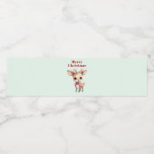 Cute Baby Deer Cartoon Illustration Christmas Waterfles Etiket (Enkel label)