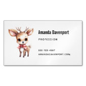 Cute Baby Deer Cartoon Illustration Magnetisch Visitekaartje (Voorkant)