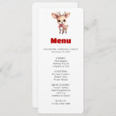 Cute Baby Deer Cartoon Illustration Menu Kaart (Voorkant / Achterkant)