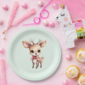 Cute Baby Deer Cartoon Illustration Papieren Bordje (Feest)