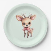 Cute Baby Deer Cartoon Illustration Papieren Bordje (Voorkant)