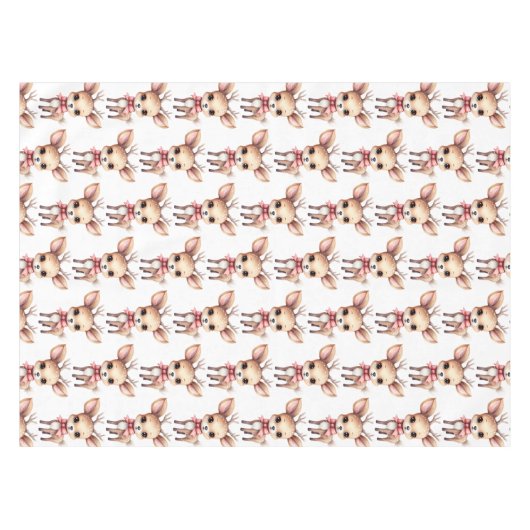 Cute Baby Deer Cartoon Illustration Pattern Tafelkleed (Voorkant (Horizontaal))