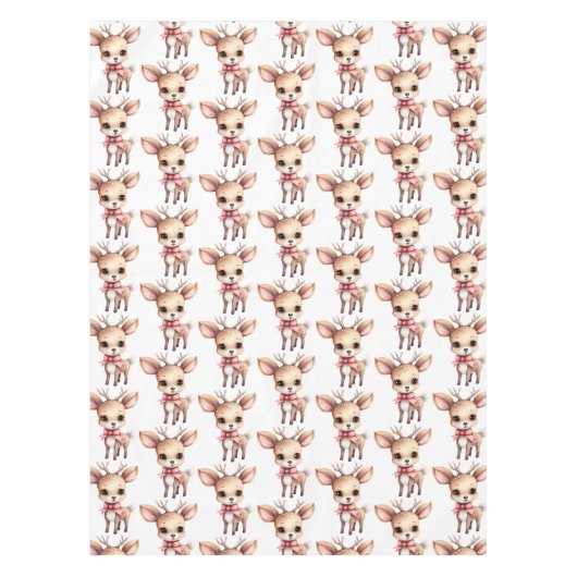 Cute Baby Deer Cartoon Illustration Pattern Tafelkleed (Voorkant)