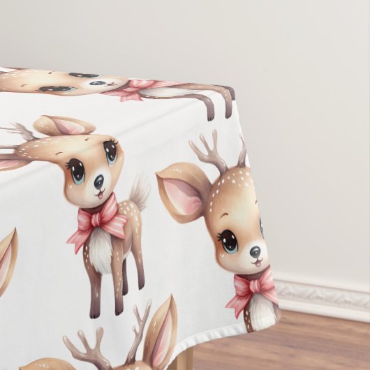 Cute Baby Deer Cartoon Illustration Pattern Tafelkleed (Voorbeeld)