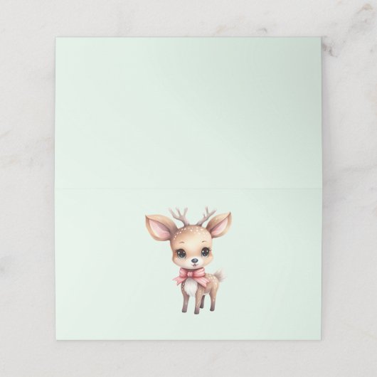 Cute Baby Deer Cartoon Illustration Plaatskaartje (Buitenkant ongevouwen)