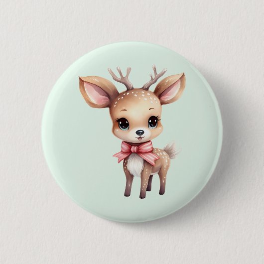 Cute Baby Deer Cartoon Illustration Ronde Button 5,7 Cm (Voorkant)