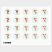 Cute Baby Deer Cartoon Illustration Ronde Sticker (Vel)